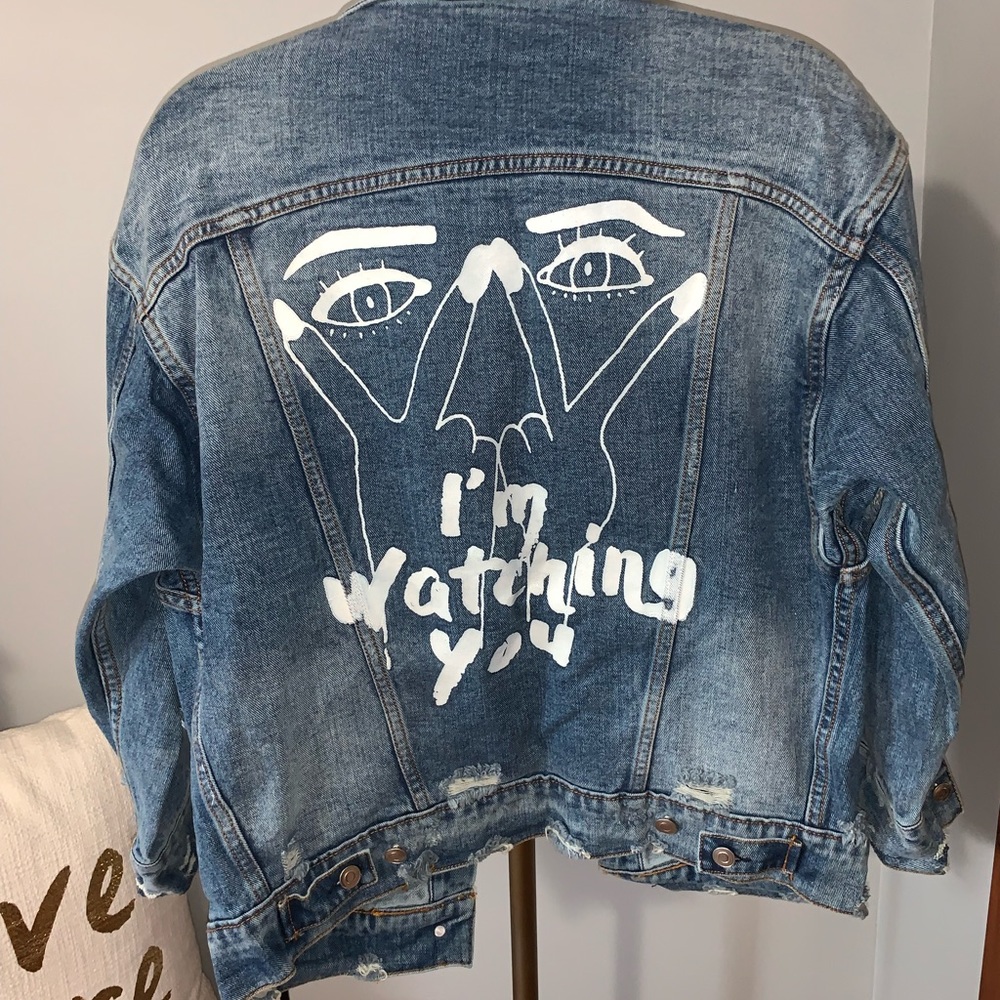 Essue oversized denim jacket in size small